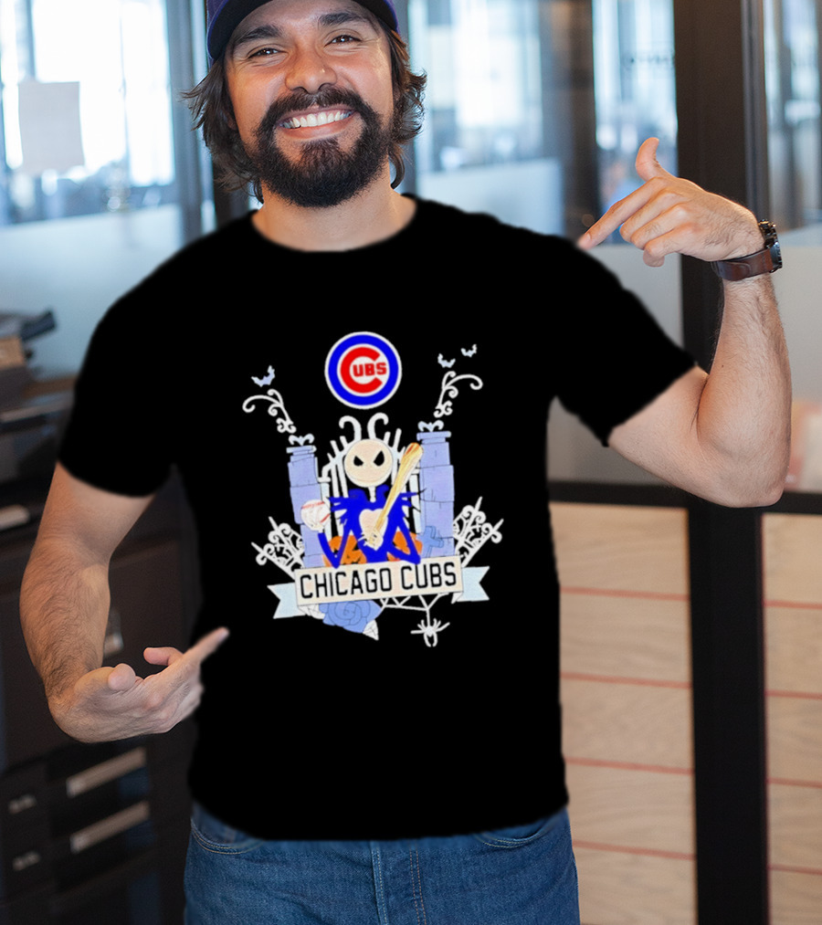Chicago Cubs Halloween 2026 Jack Skellington Collaboration T-Shirt