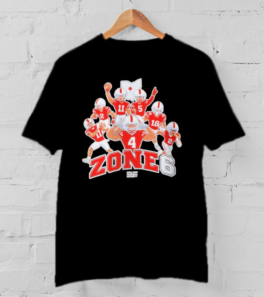 Zone 6 Ohio State Buckeyes Football Players Pose With State T-Shirt