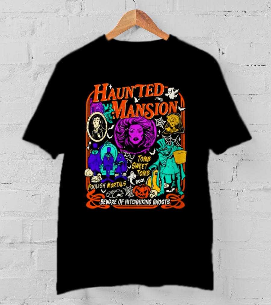 Haunted Mansion Madame Leota Beware Of Hitchhiking Ghosts Foolish Mortals Halloween T-Shirt