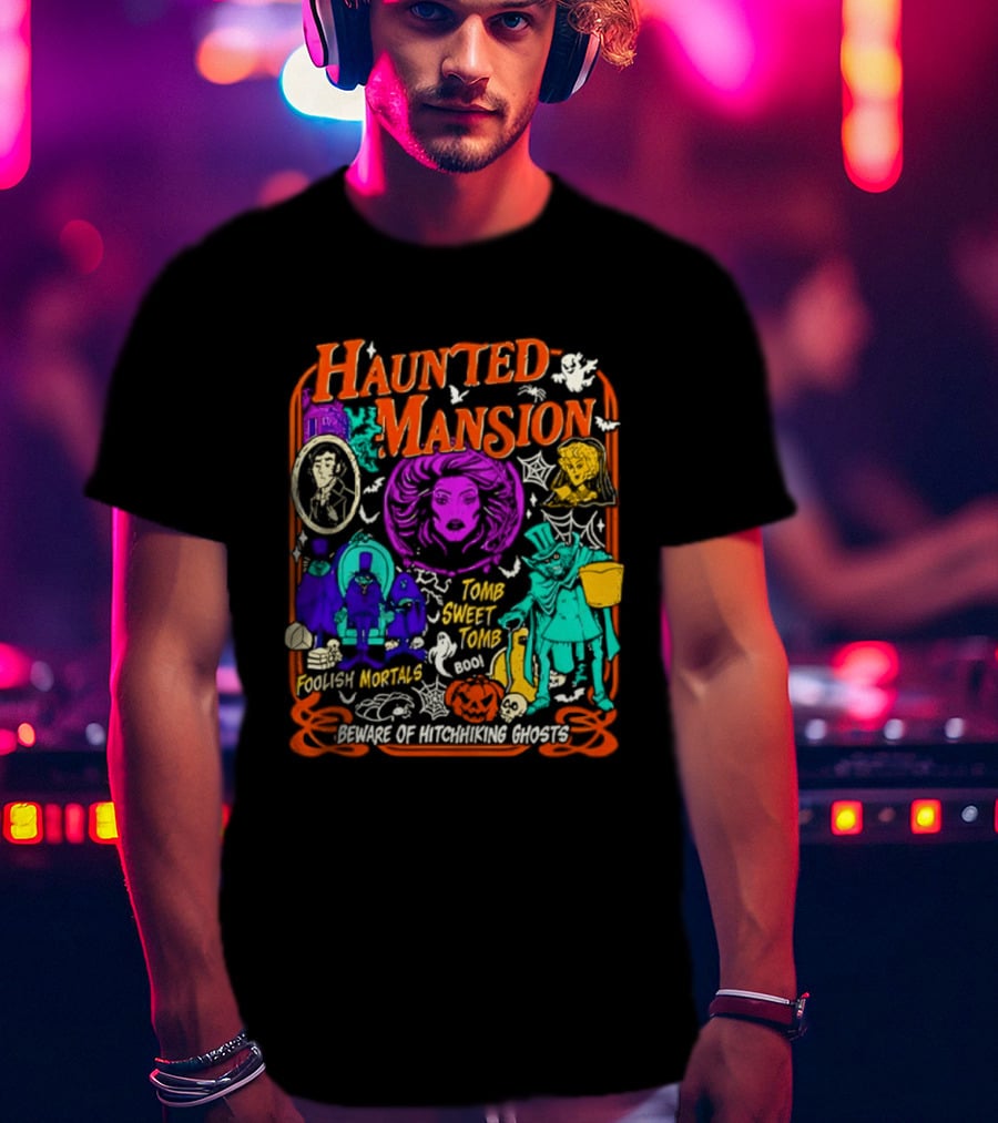 Haunted Mansion Madame Leota Beware Of Hitchhiking Ghosts Foolish Mortals Halloween T-Shirt