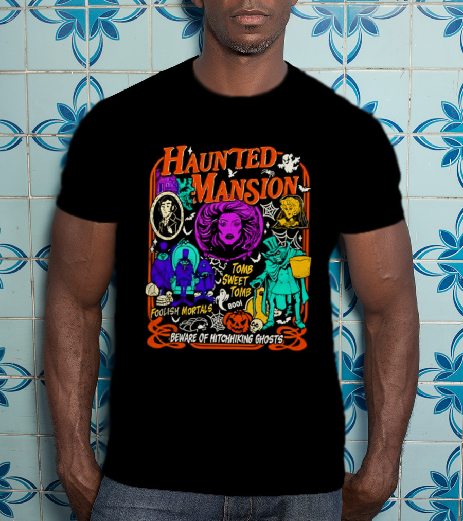 Haunted Mansion Madame Leota Beware Of Hitchhiking Ghosts Foolish Mortals Halloween T-Shirt