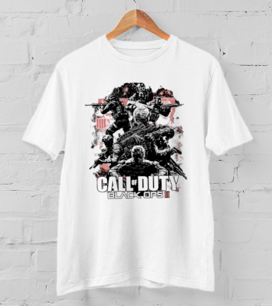 Call Of Duty Black Ops II Video Game Shooter Red T-Shirt
