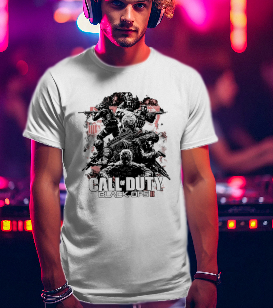 Call Of Duty Black Ops II Video Game Shooter Red T-Shirt
