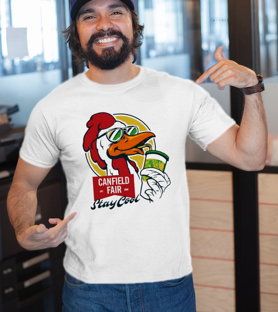 Canfield Fair Stay Cool Rooster Drinking Lemonade T-Shirt