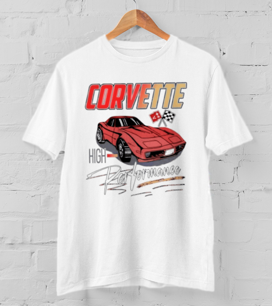 Corvette High Performance Chevrolet Sports Car Red Classic Vehicle T-Shirt
