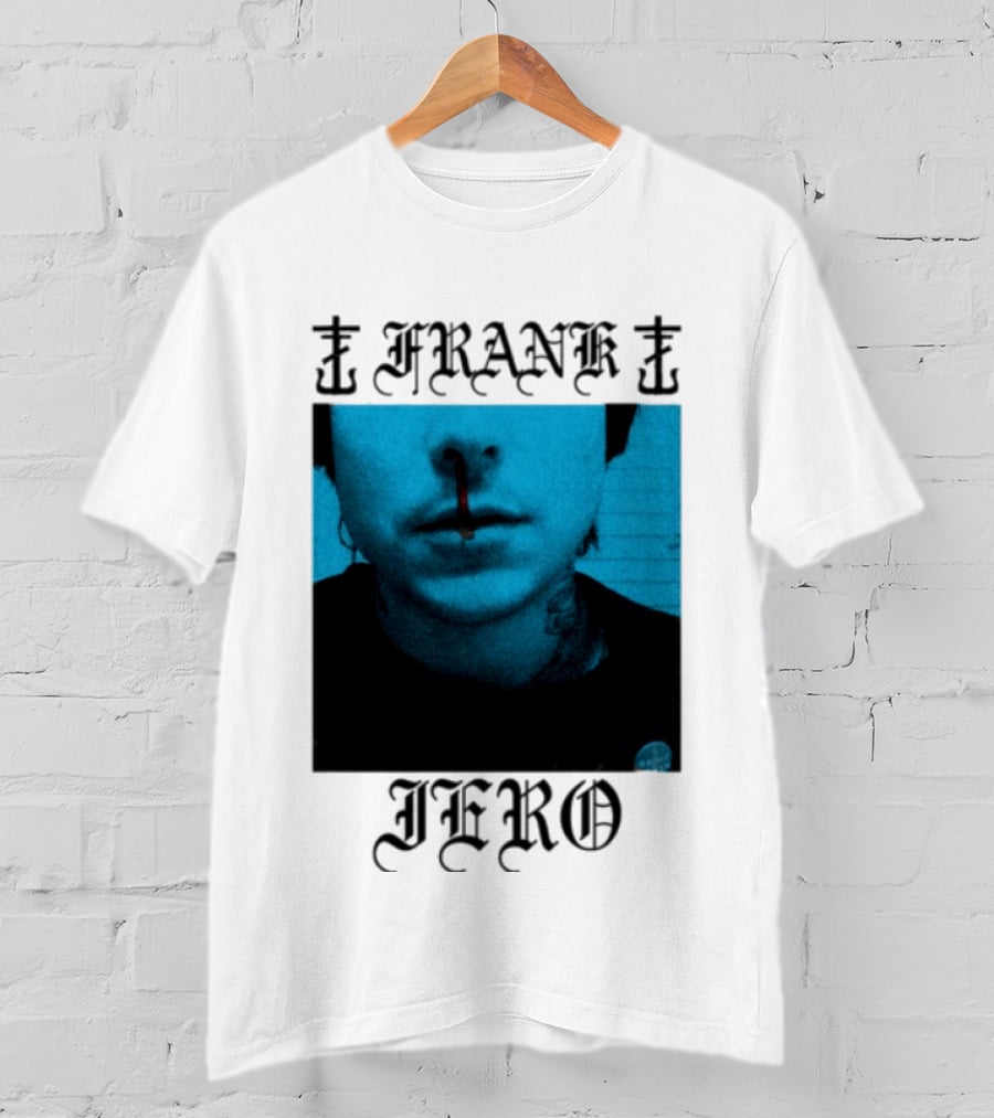FRANK IERO Bloody Nose Blue White T-Shirt