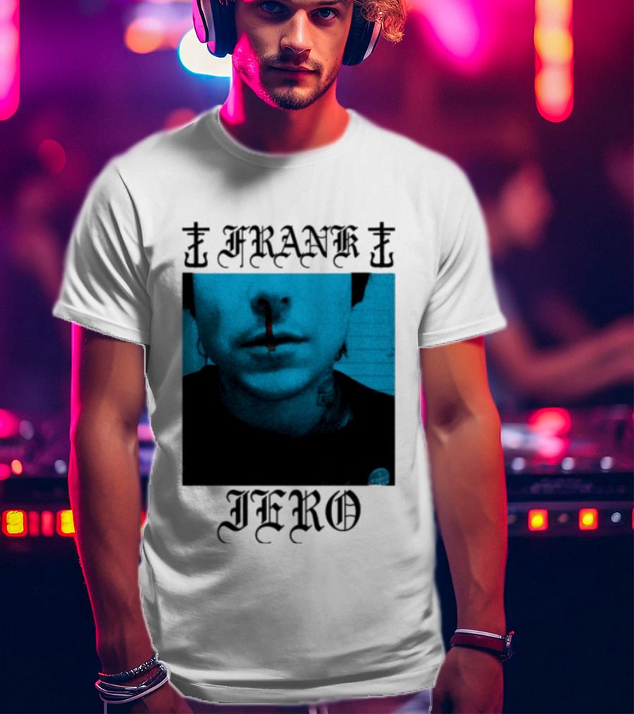 FRANK IERO Bloody Nose Blue White T-Shirt
