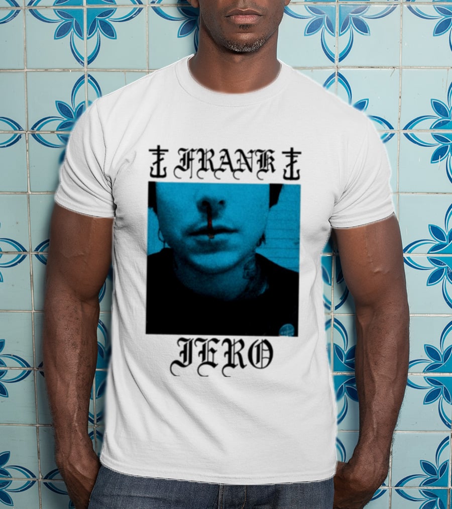 FRANK IERO Bloody Nose Blue White T-Shirt