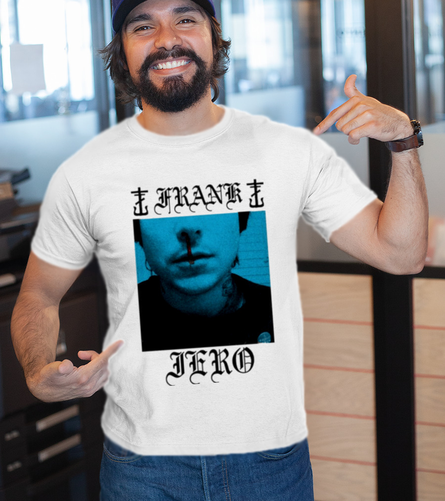 FRANK IERO Bloody Nose Blue White T-Shirt