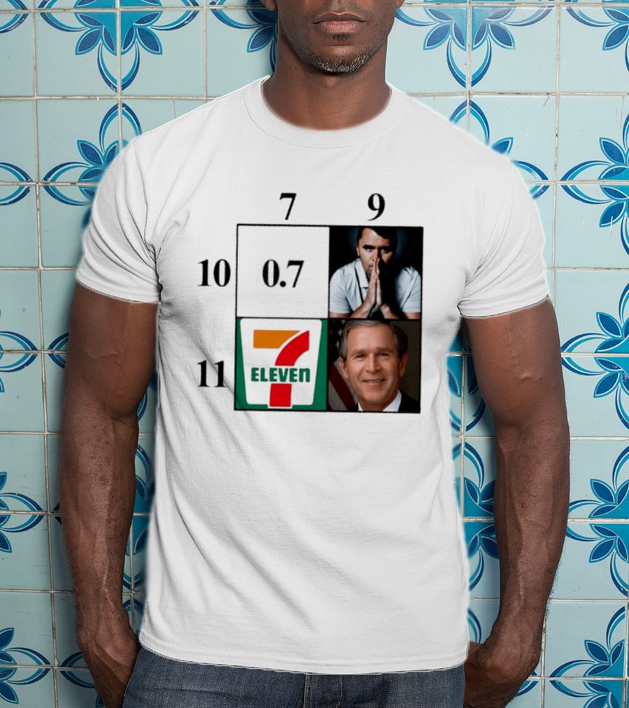 7 Eleven 07 George W. Bush Charlie Kirk Punnett Square 9 10 11 T-Shirt