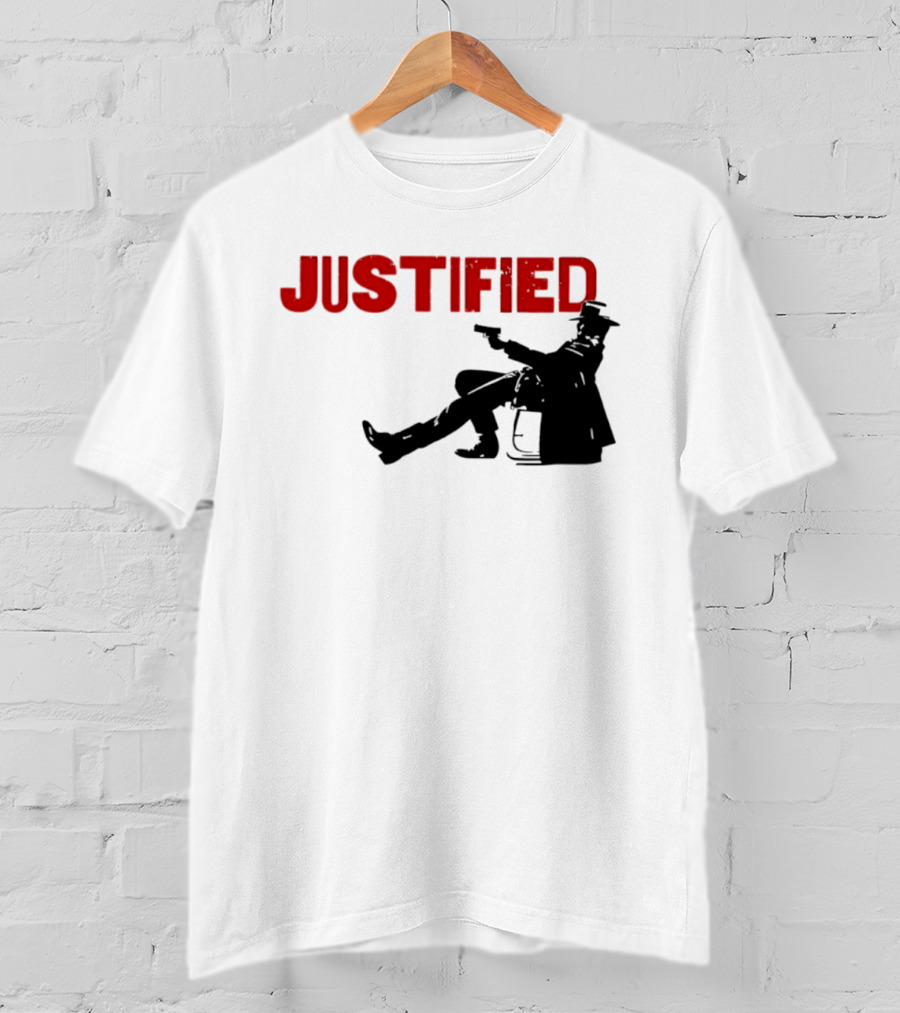 JUSTIFIED Cowboy Silhouette With Gun T-Shirt