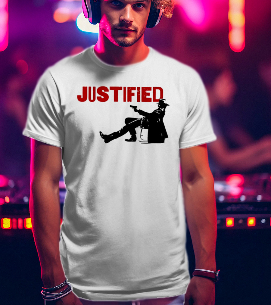 JUSTIFIED Cowboy Silhouette With Gun T-Shirt
