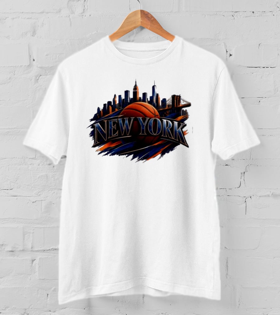 New York Basketball Skyline Cityscape T-Shirt