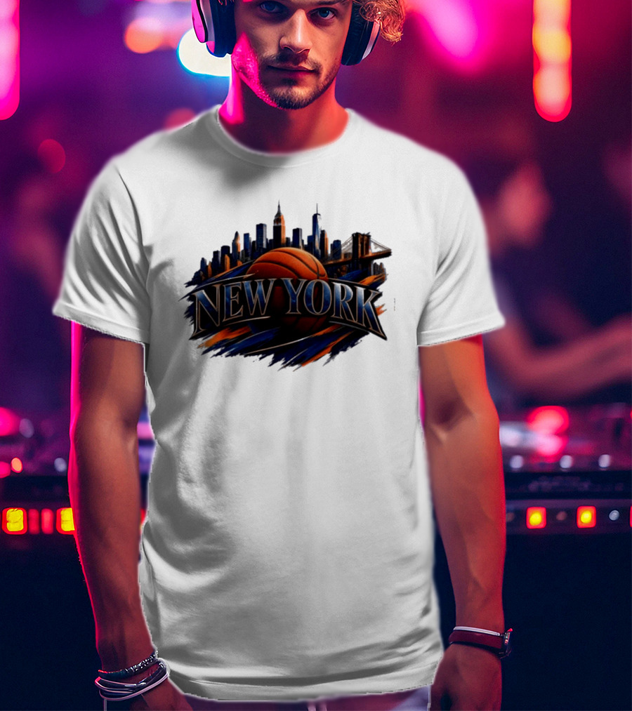 New York Basketball Skyline Cityscape T-Shirt