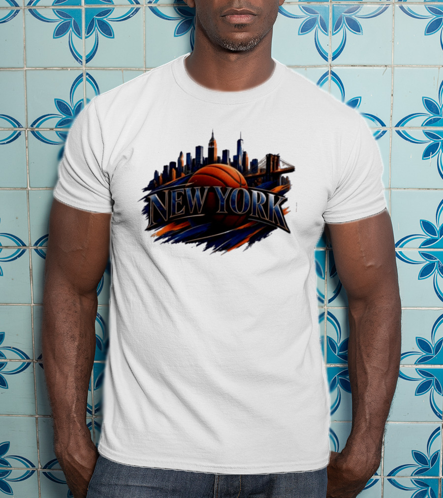 New York Basketball Skyline Cityscape T-Shirt