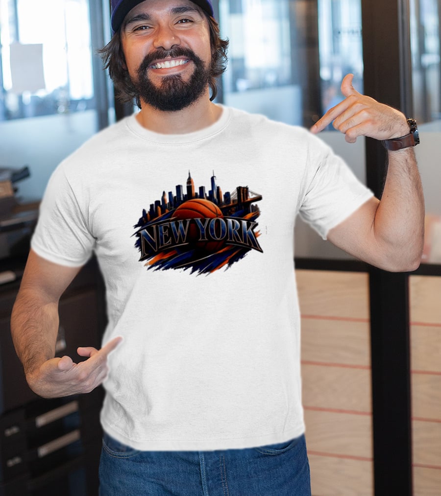 New York Basketball Skyline Cityscape T-Shirt
