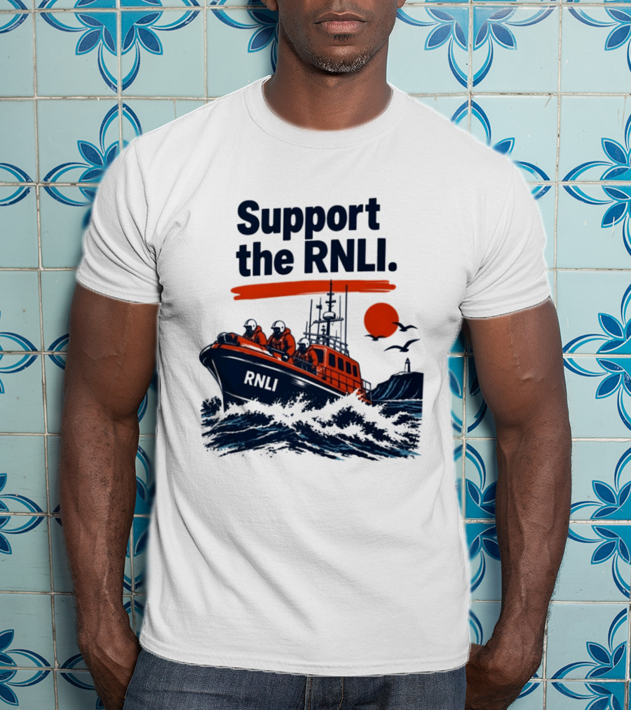 Support The RNLI Lifeboat Rescue At Sea T-Shirt