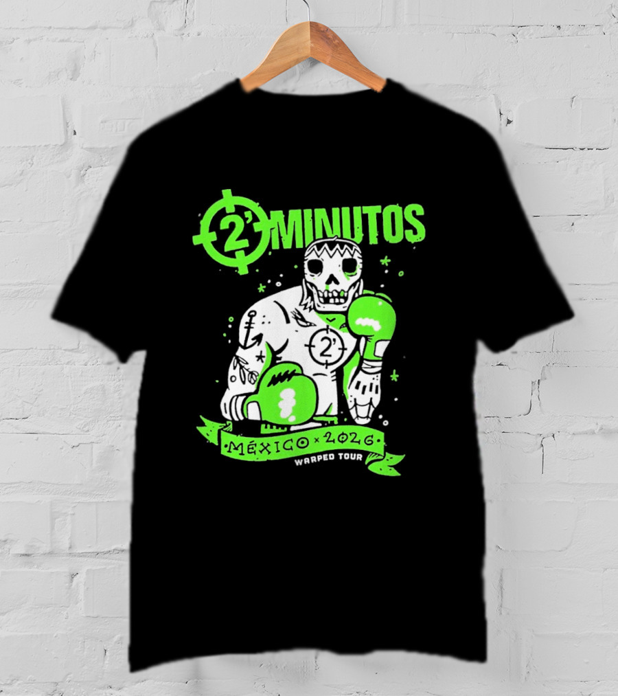 2 Minutos Mexico 2026 Skeleton Boxer Warped Tour T-Shirt