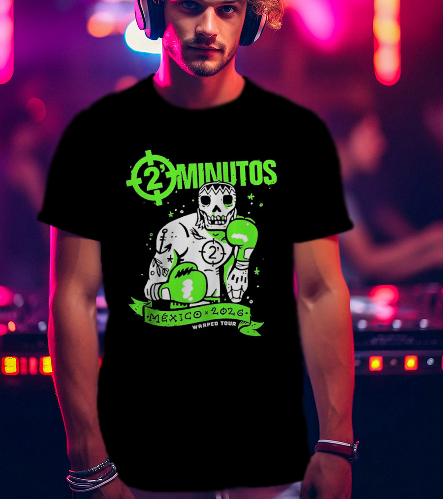 2 Minutos Mexico 2026 Skeleton Boxer Warped Tour T-Shirt