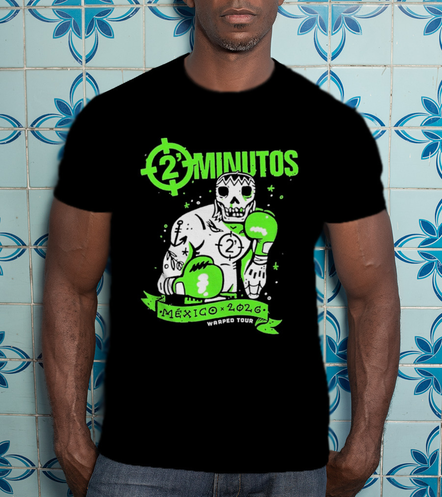 2 Minutos Mexico 2026 Skeleton Boxer Warped Tour T-Shirt