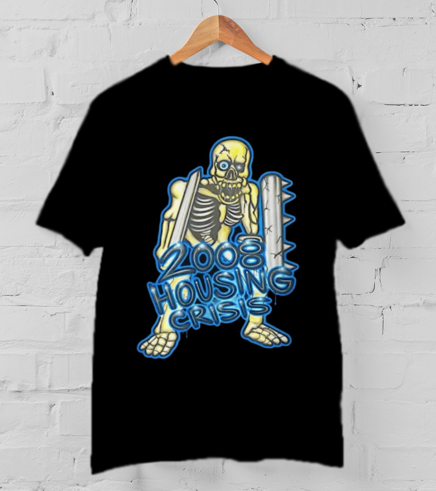 2008 Housing Crisis Skeleton Economic Crash Iconic Visual Representation T-Shirt