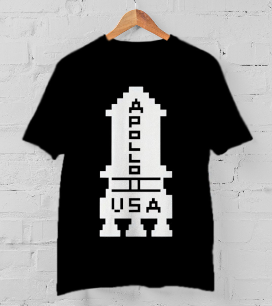 Apollo USA Rocket NASA Pixel T-Shirt
