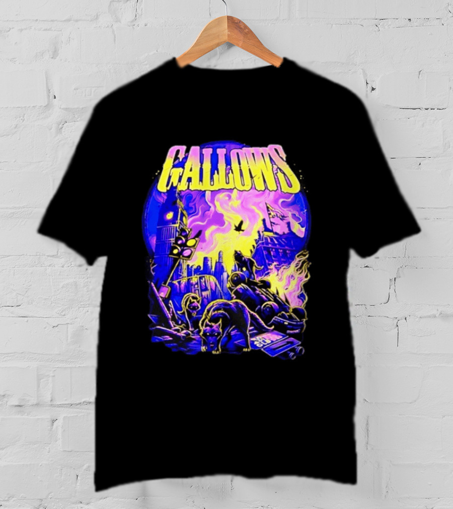 Gallows London Big Ben Wolf Apocalypse Urban Chaos Scene T-Shirt