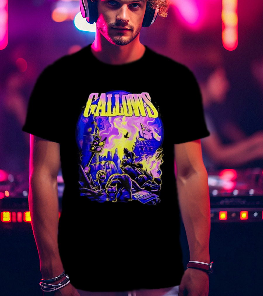 Gallows London Big Ben Wolf Apocalypse Urban Chaos Scene T-Shirt