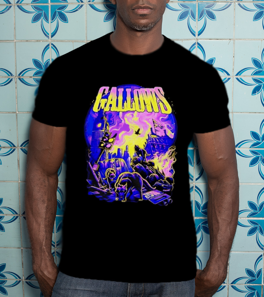 Gallows London Big Ben Wolf Apocalypse Urban Chaos Scene T-Shirt