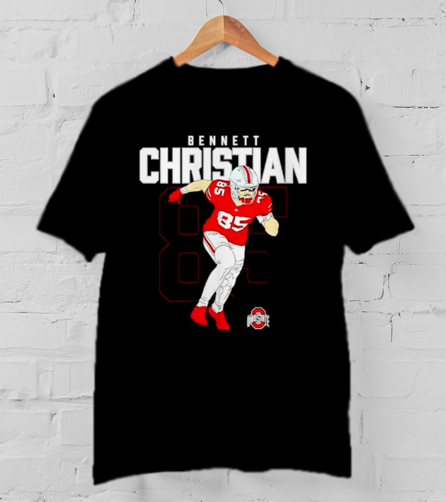 Bennett Christian 85 Ohio State Buckeyes Football Player Caricature T-Shirt
