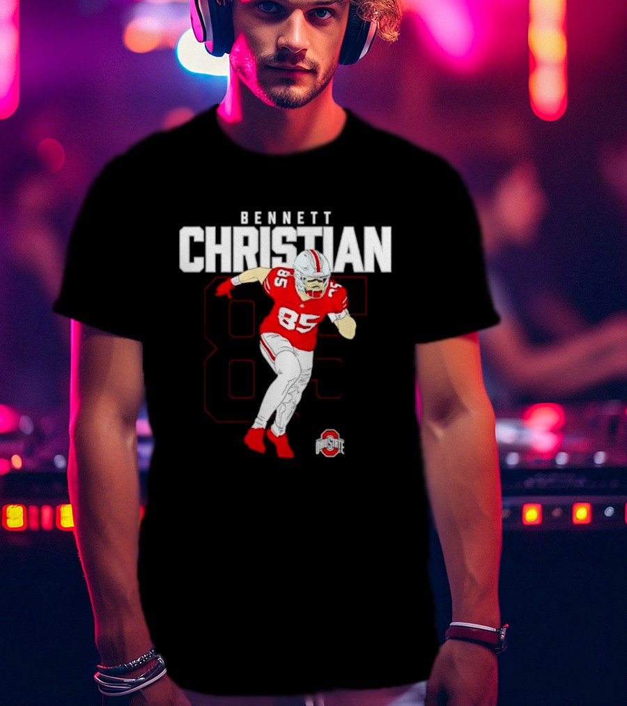 Bennett Christian 85 Ohio State Buckeyes Football Player Caricature T-Shirt