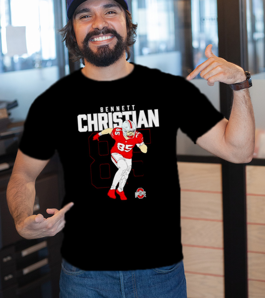 Bennett Christian 85 Ohio State Buckeyes Football Player Caricature T-Shirt