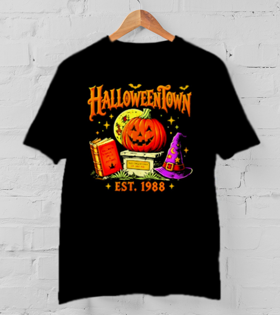 Halloweentown Est 1988 Magic Spells And Potions Pumpkin Witch Hat Book T-Shirt