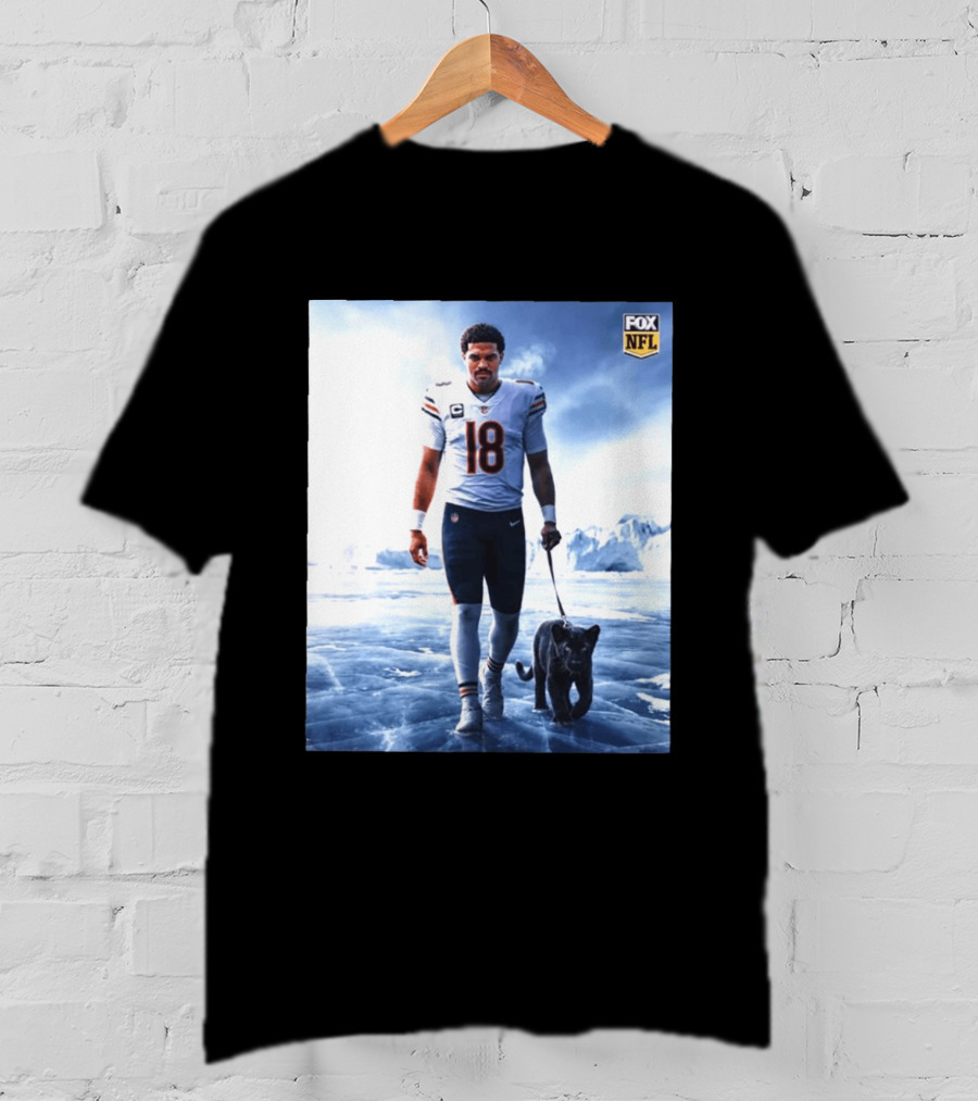 Chicago Bears Caleb Williams Black Panther NFL Ice Walk T-Shirt