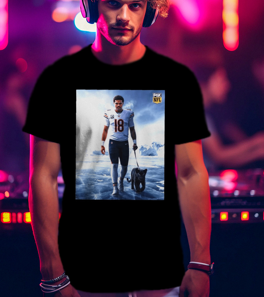 Chicago Bears Caleb Williams Black Panther NFL Ice Walk T-Shirt
