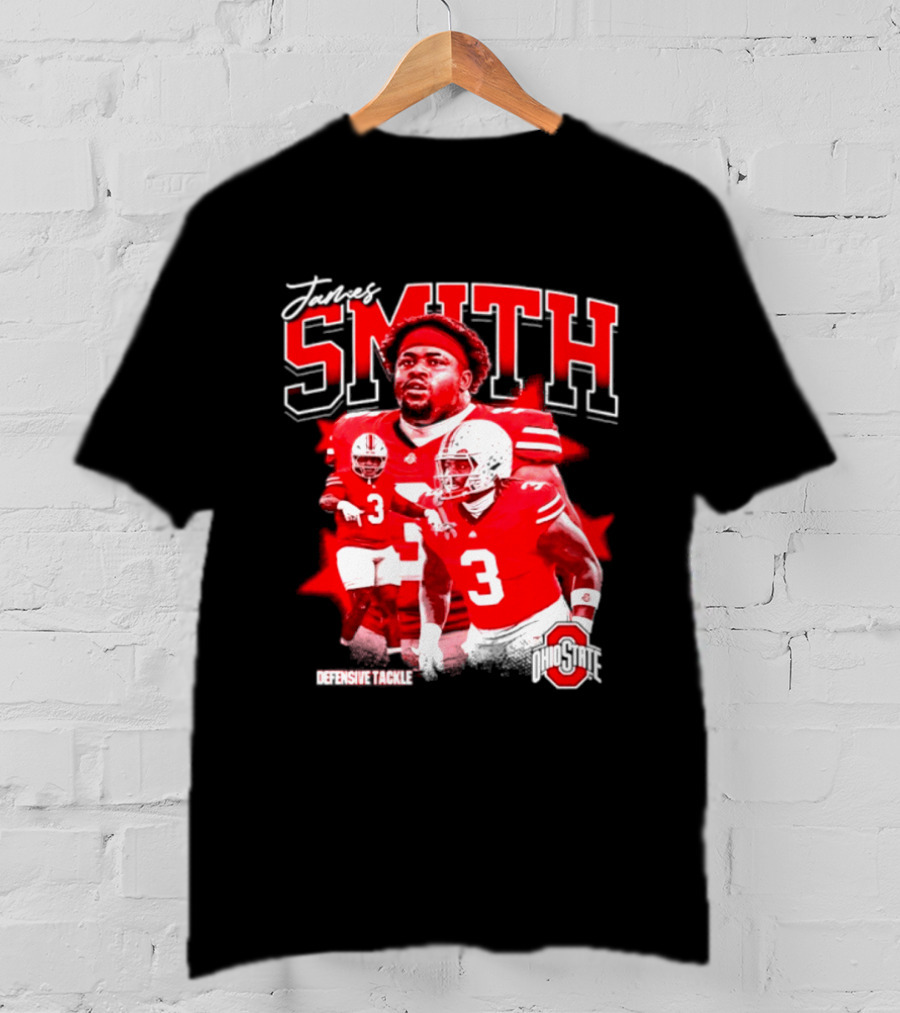 James Smith 3 Defensive Tackle Ohio State Buckeyes NCAA Player T-Shirt