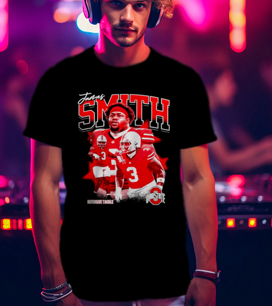 James Smith 3 Defensive Tackle Ohio State Buckeyes NCAA Player T-Shirt