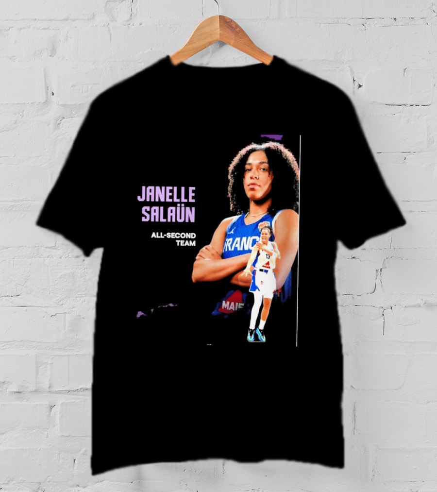 Janelle Salaun France Basketball All Second Team Player T-Shirt