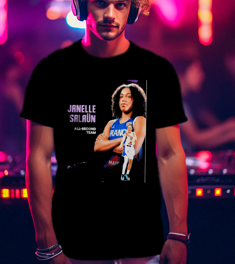 Janelle Salaun France Basketball All Second Team Player T-Shirt
