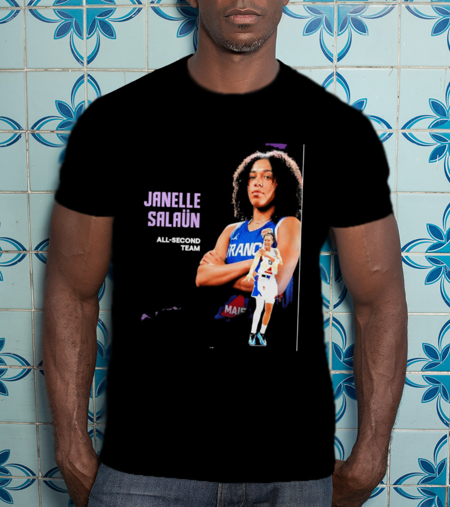 Janelle Salaun France Basketball All Second Team Player T-Shirt