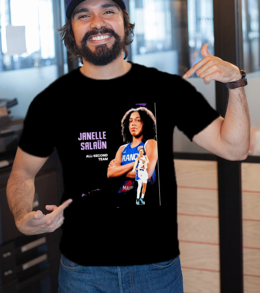 Janelle Salaun France Basketball All Second Team Player T-Shirt