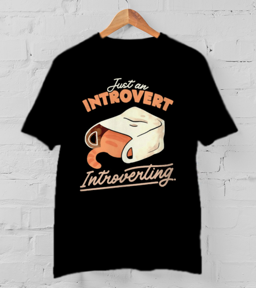 Just An Introvert Introverting Cat In A Bag T-Shirt