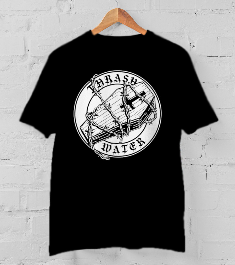 Thrash Water Coffin Barbed Wire Hardcore Punk Circle T-Shirt