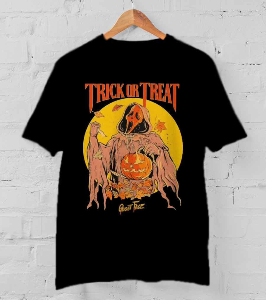 Trick Or Treat Ghost Face Pumpkin Cavity Colors Halloween T-Shirt
