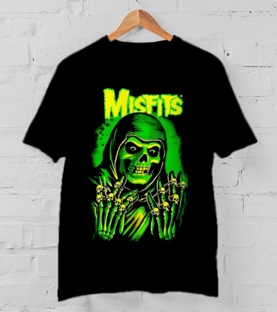 Misfits Fiend Club 26 Punk Rock Jerry Only Skull Neon Green T-Shirt
