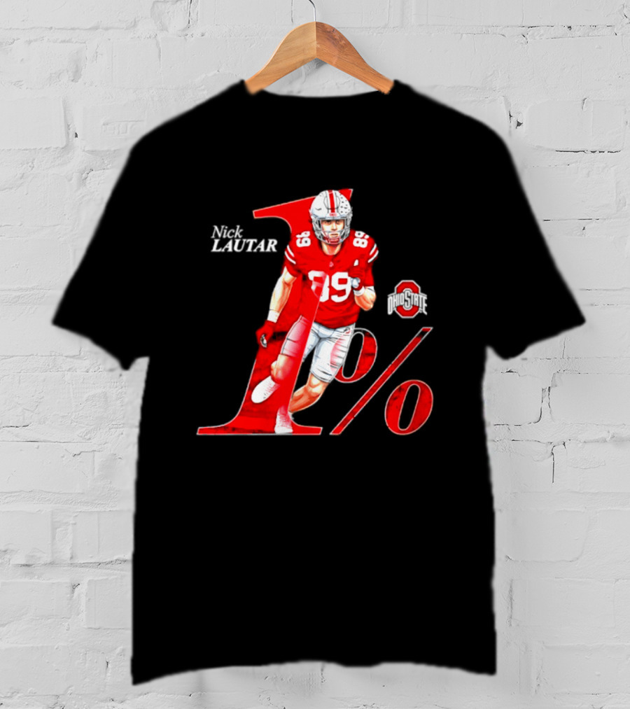 Nick Lautar 89 Ohio State Buckeyes 1% Player Breakthrough T-Shirt