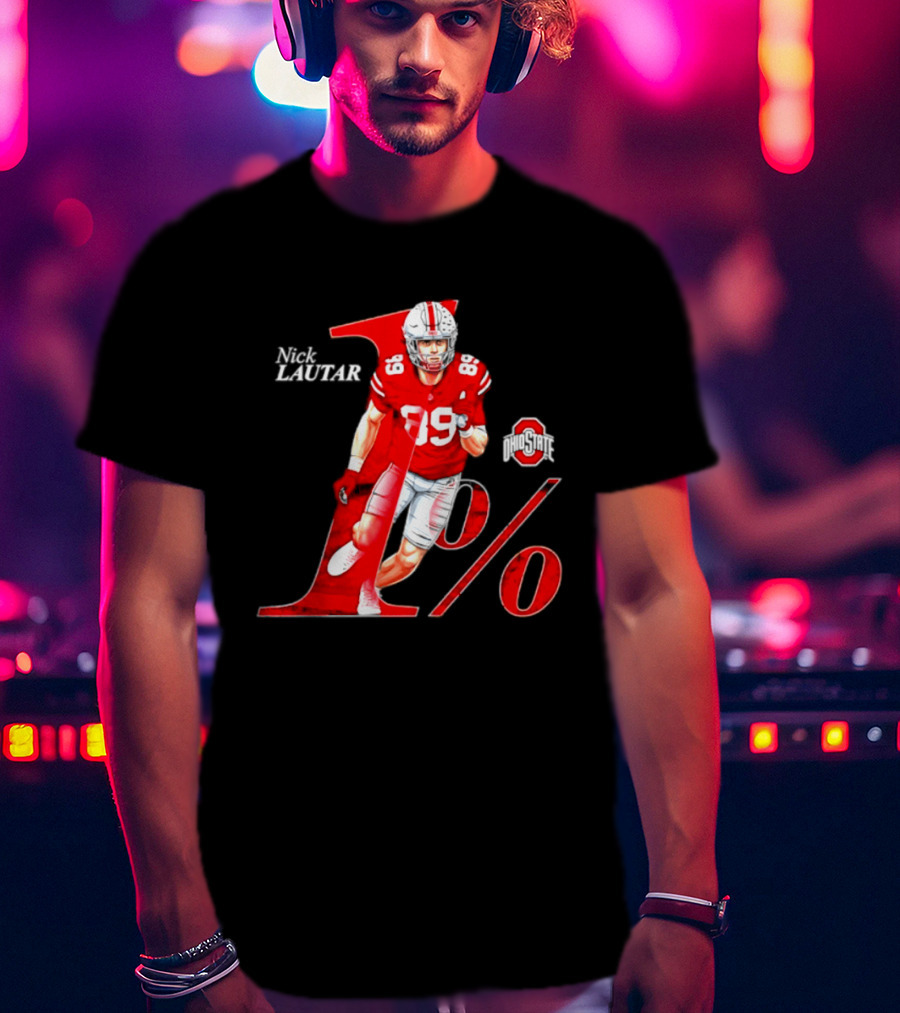 Nick Lautar 89 Ohio State Buckeyes 1% Player Breakthrough T-Shirt