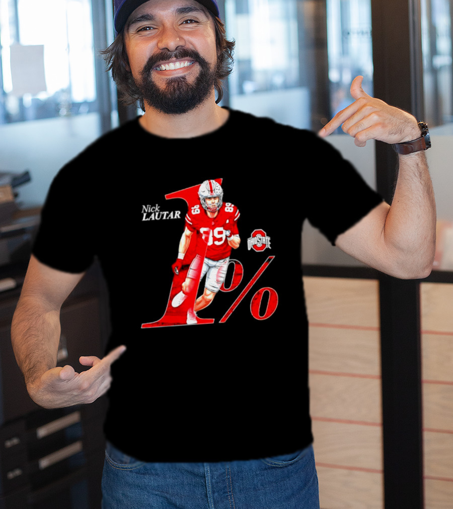 Nick Lautar 89 Ohio State Buckeyes 1% Player Breakthrough T-Shirt