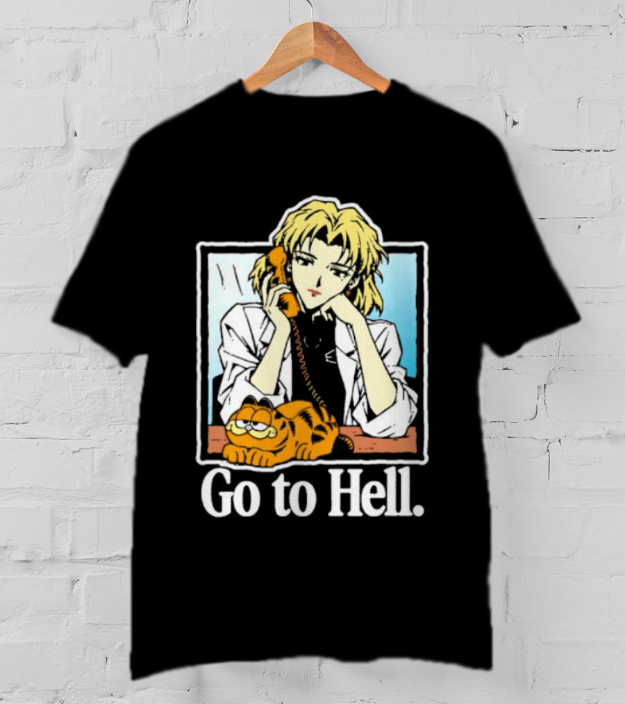 Ritsuko Akagi Go To Hell Neon Genesis Evangelion Cartoon T-Shirt