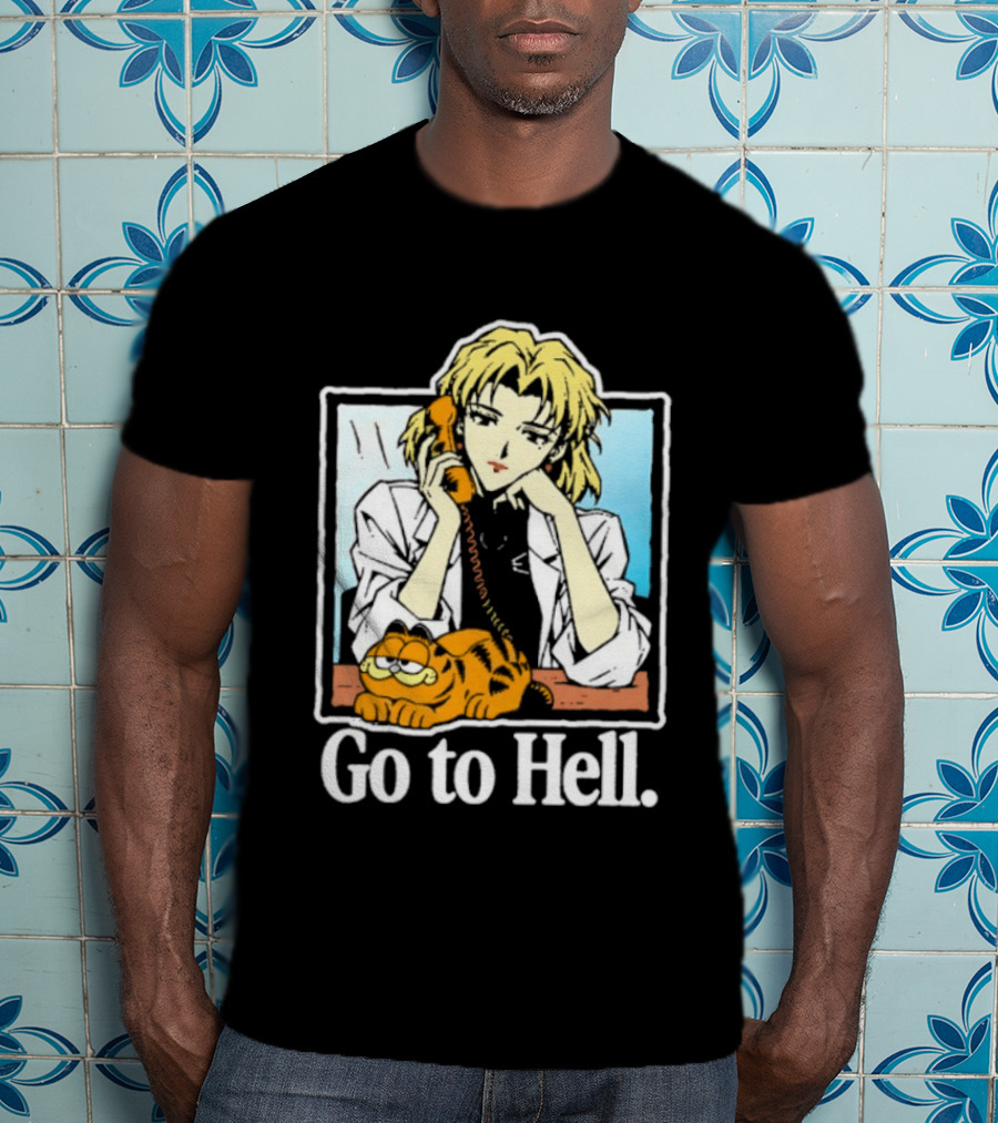 Ritsuko Akagi Go To Hell Neon Genesis Evangelion Cartoon T-Shirt